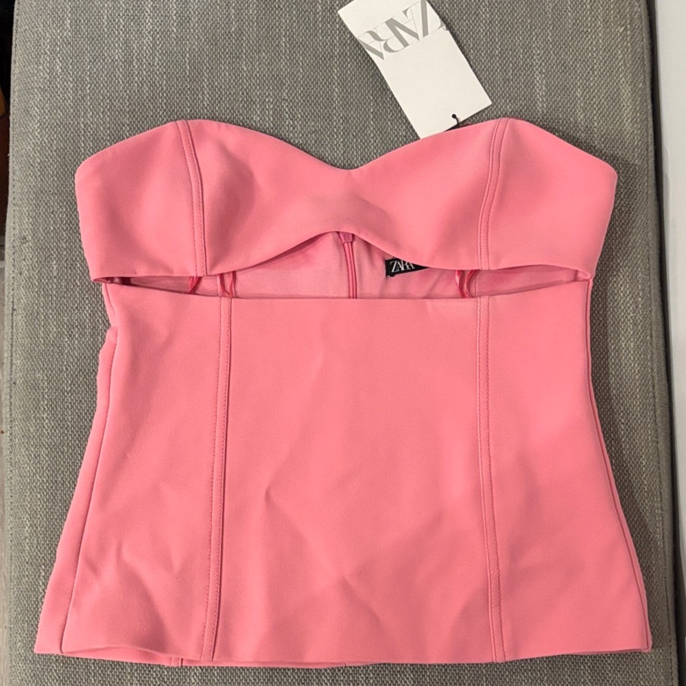 Zara Strapless Pink Top